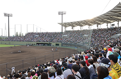 選手との距離がちかい